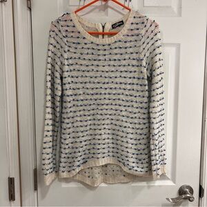 Freshman 1996 Cream‎ and Blue Knit Top